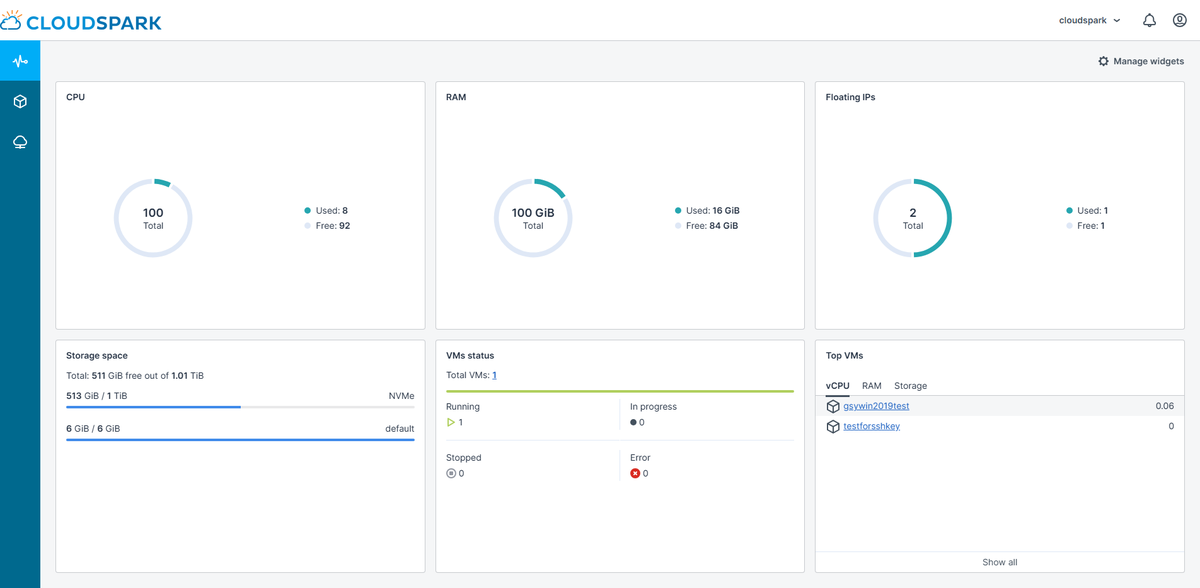 CloudSpark Cloud Self-Service Portal